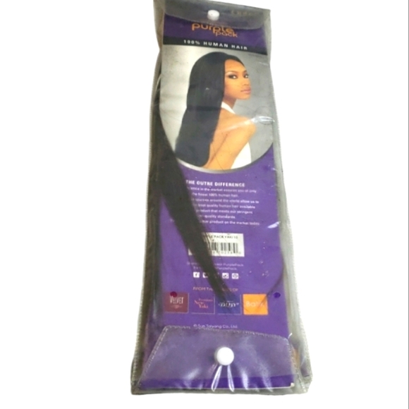 NWT 2 Outre Premium Purple Pack 100% Human Hair Yaki Weave Brown Extension - Picture 3 of 15